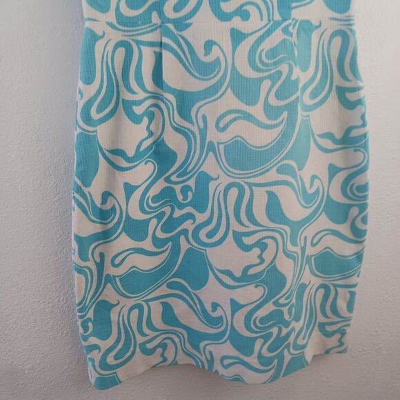 KATE SPADE Swirl Sheath sleeveless Dress Blue and White size 6 - Picture 4 of 7